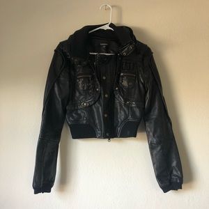 Bebe leather moto jacket